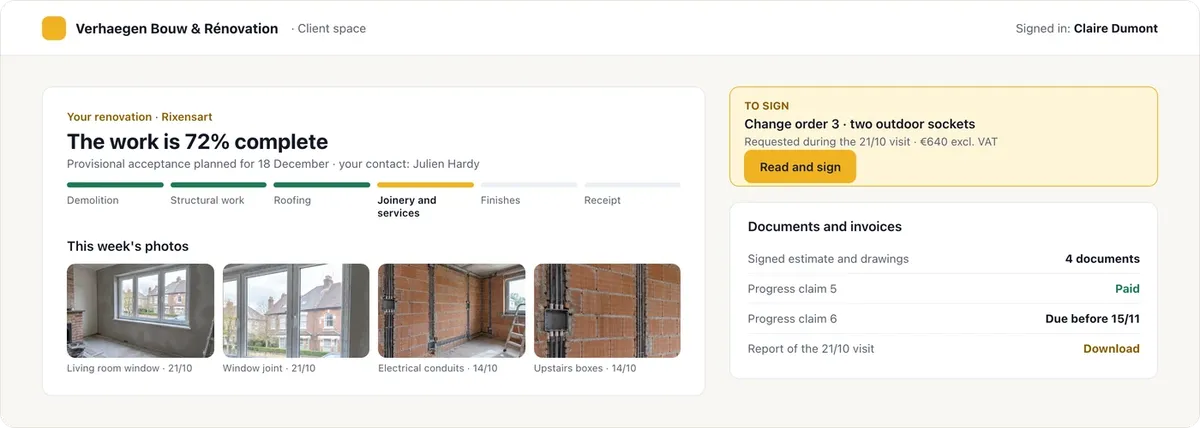 BuildCore: client portal