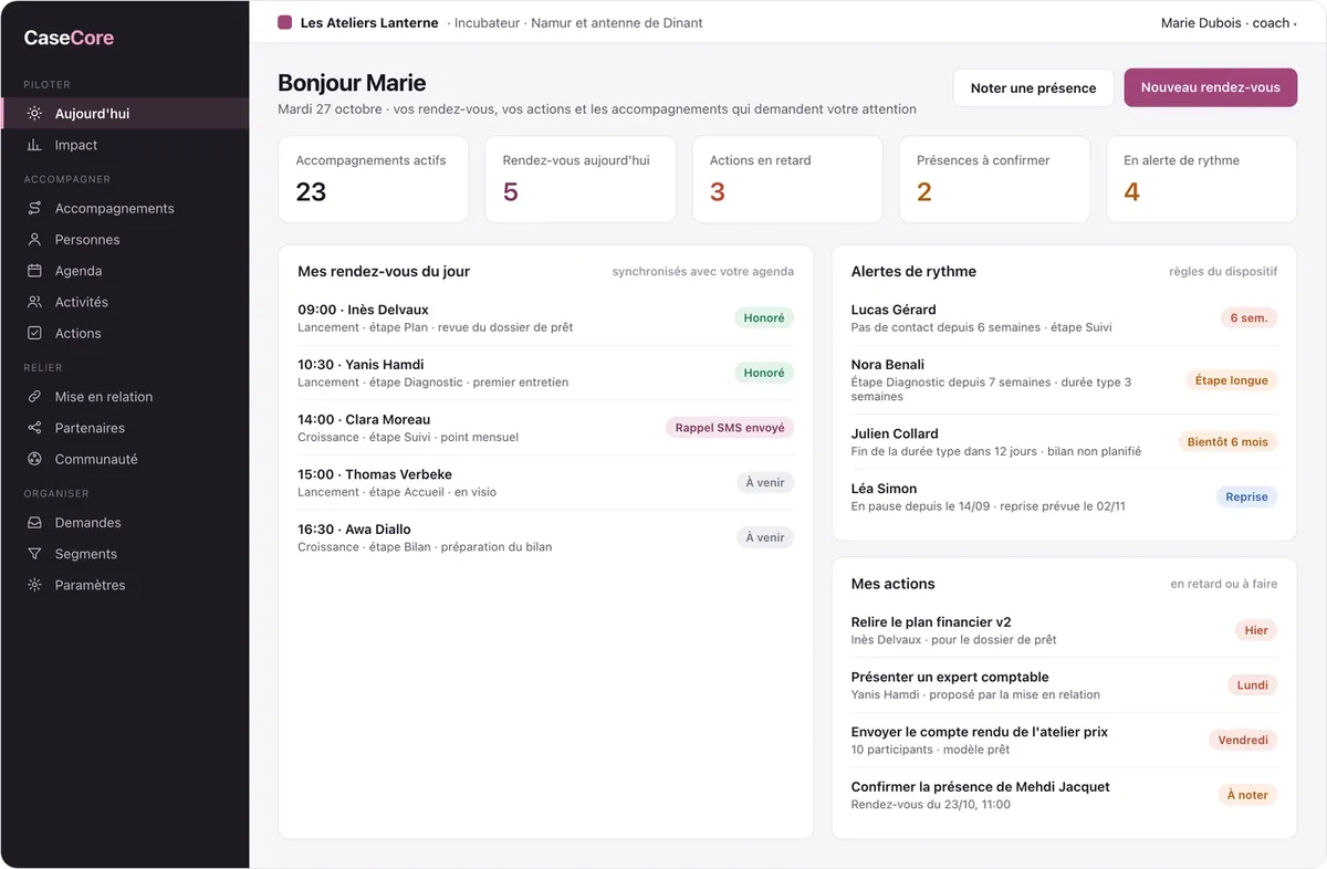 CaseCore : la journée de l'accompagnant
