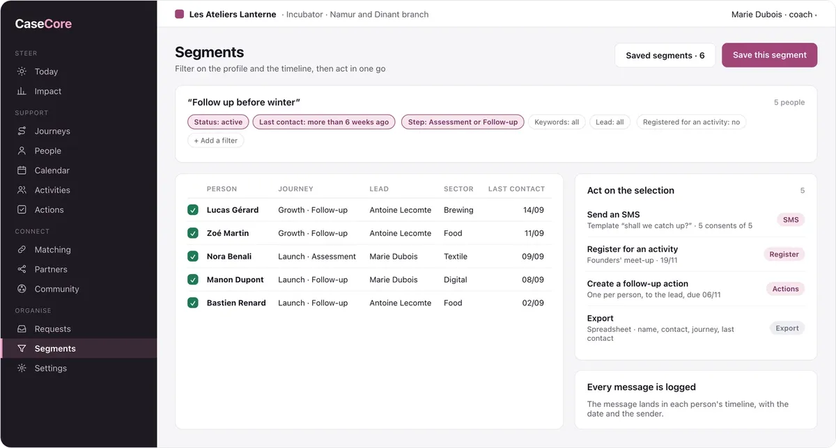 CaseCore: segments