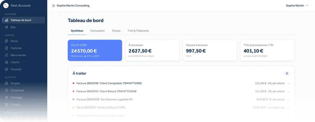 GestAccount : tableau de bord