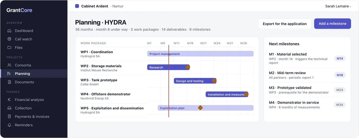 GrantCore: planning and Gantt