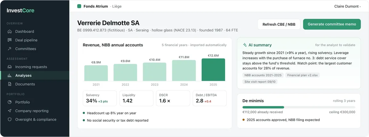 InvestCore: company analysis