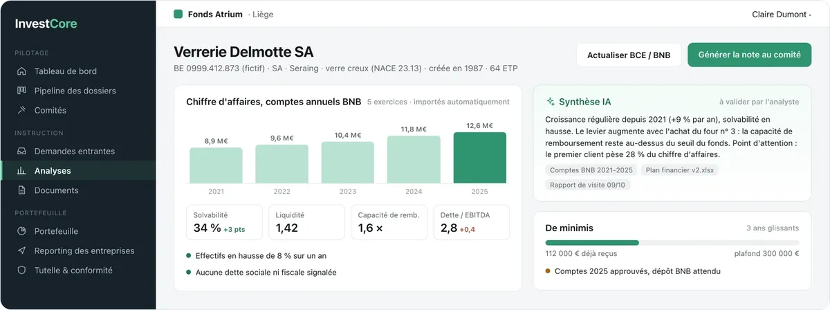 InvestCore : analyse d'une entreprise