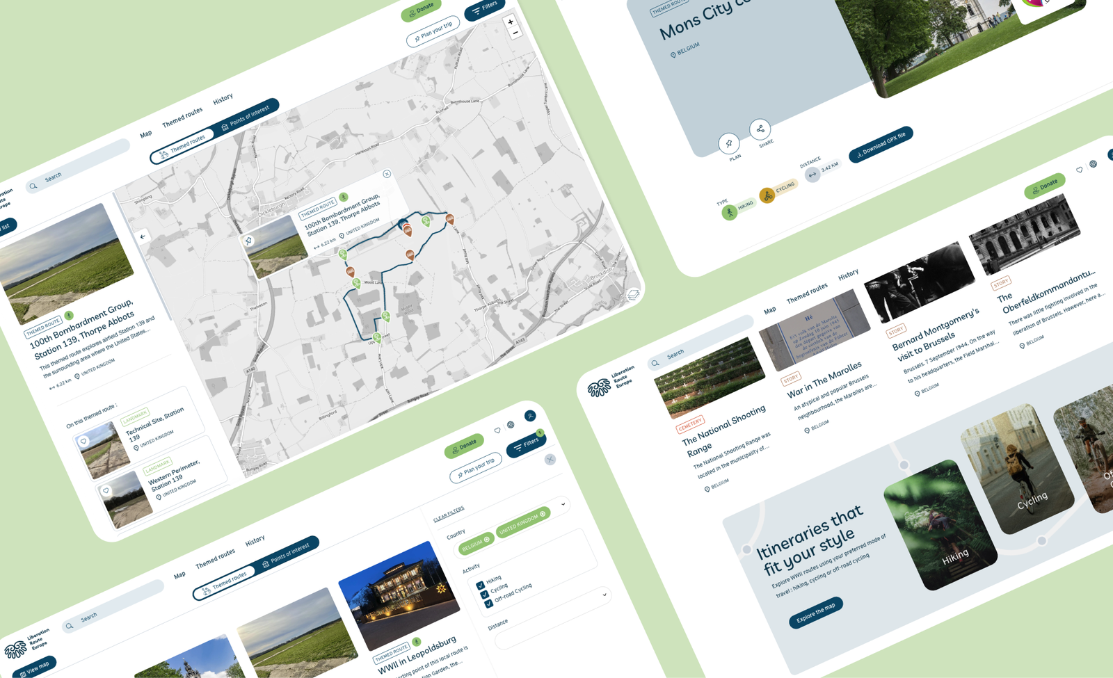 Mockup écrans carthographie et routes à theme