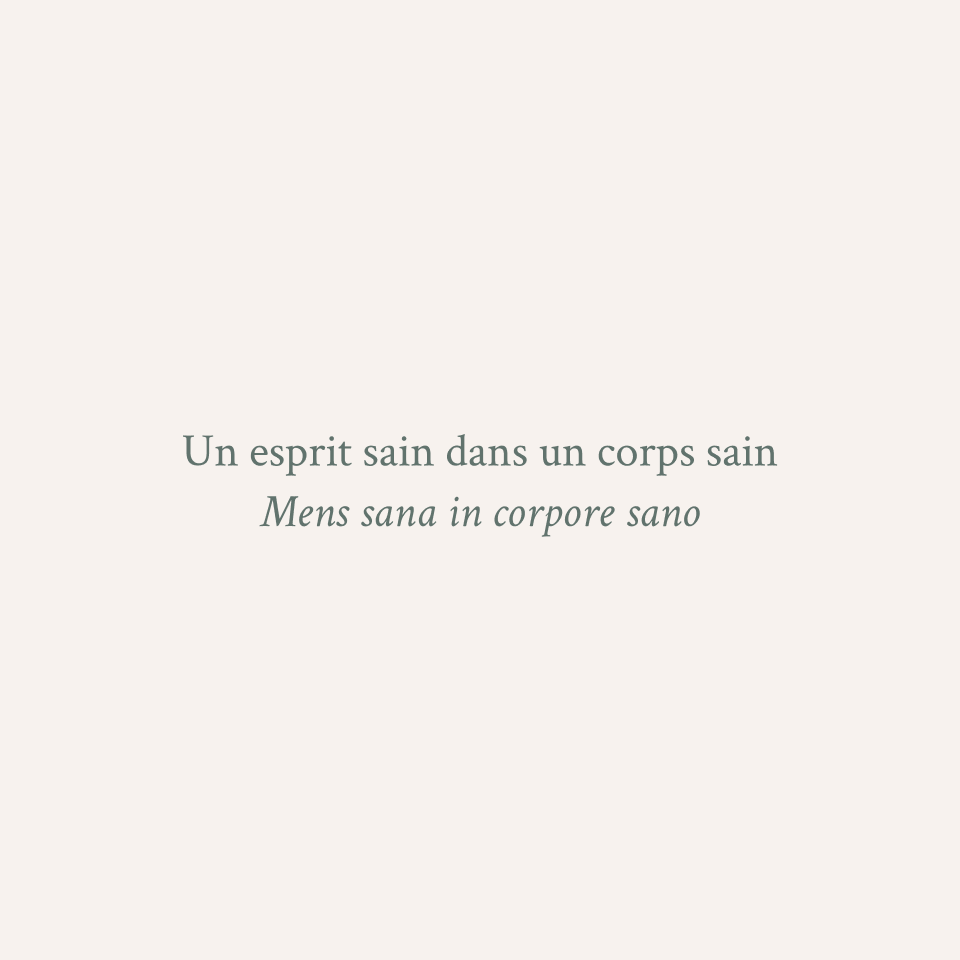 Mensana citation "Un esprit sain dans un corps sain"