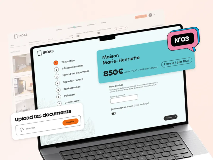 IKOAB : parcours de réservation de la plateforme de gestion locative